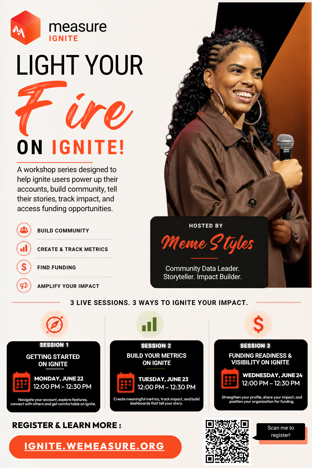 Light Your Fire on Ignite workshop series flyer